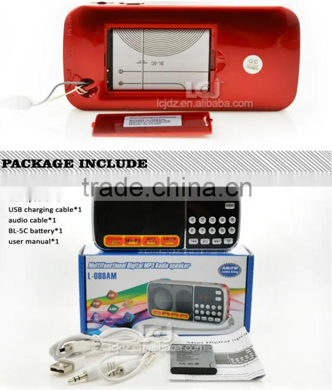 L-088AM 2016 best multi band cheap portable AM FM radio with USB SD