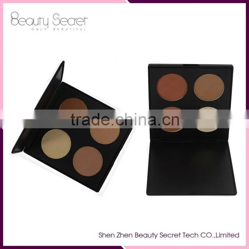 Customized 4 color makeup eye shadow contour highlighter palette NEW
