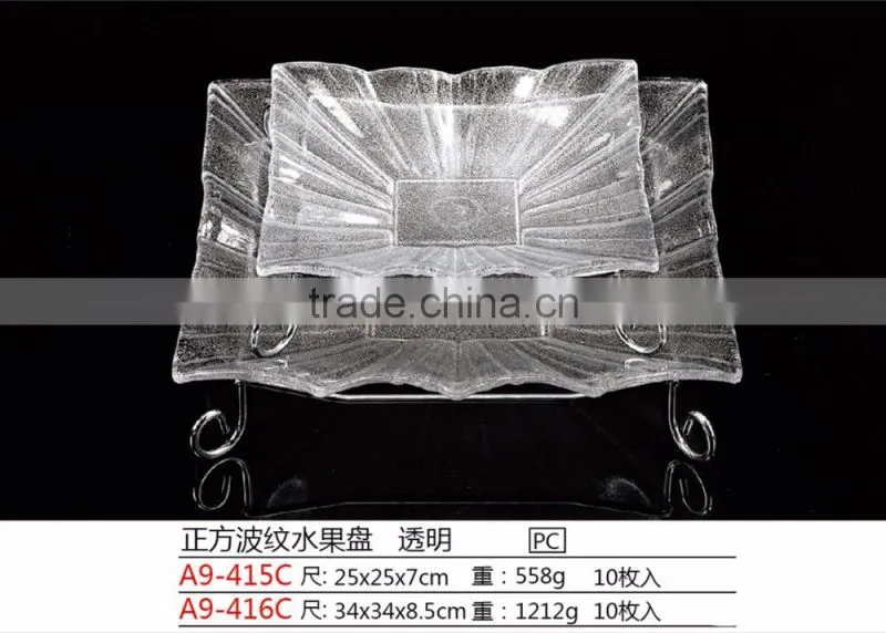 plastic colorful fruit serving tray with stainless steel holder