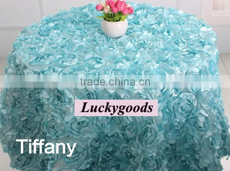 LZB015 120inch popular selling red rosette table cloth wholesale