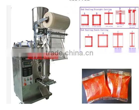 Back Seal Automatic liquild honey fruit sauce ketchup sachet packing machine