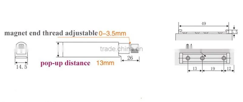 Cabinet Cupboard Magnetic Tip Push to Open Touch Release Latch