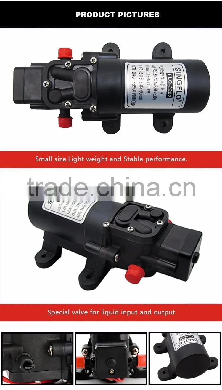 12v 4.3L/min 3.5A low pressure water pump for home application