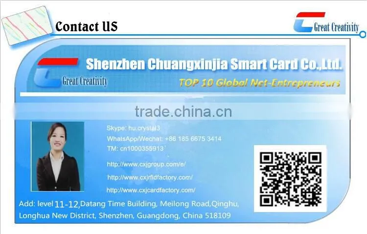 Custom-made Rigid Plastic Vertical PVC cards