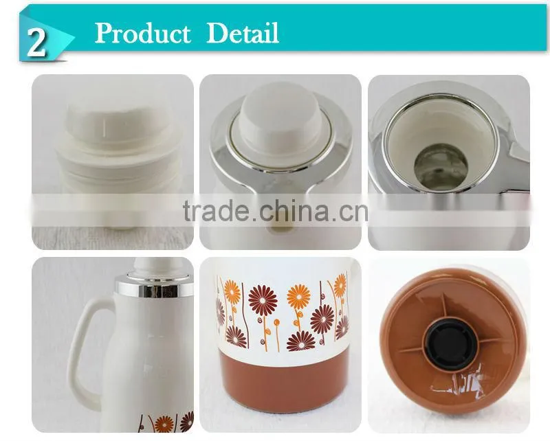 Colorful printing cheap plastic glass inner insulated vacuum thermal jug(JGDT)