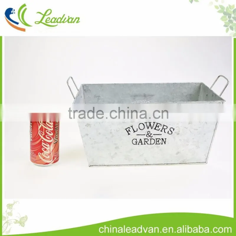 2017 new design garden & home decorate hot sale square metal iron hanging long flower pot