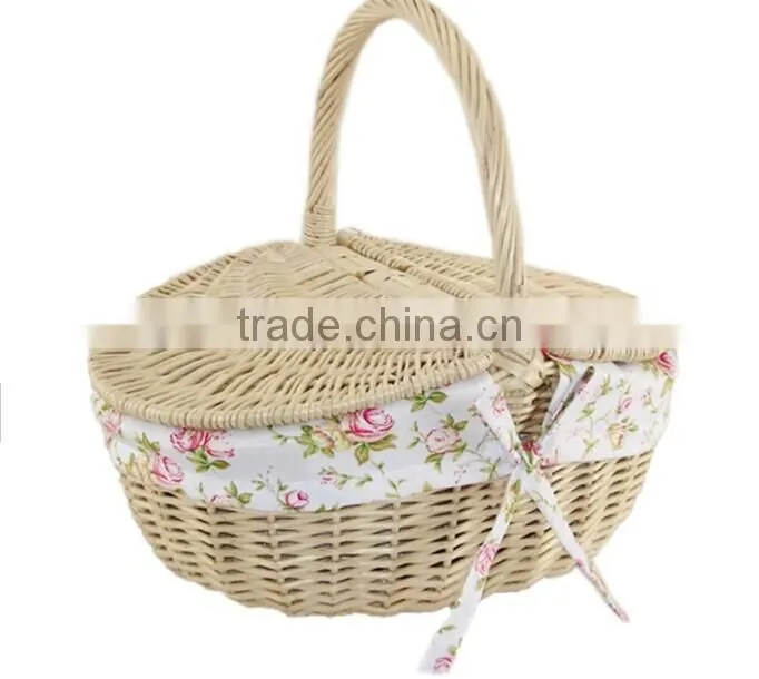 2016 hot sale willow basket with handle