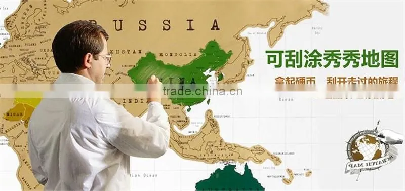 CT-483 2016 Creative Fashion New Design Hard Paper World Map for Travel Decorative World Map