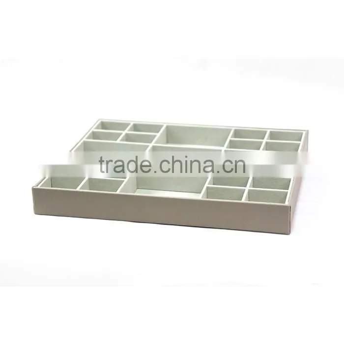 Faux Leather 21-division Drawer Tray, Accessory Show Box