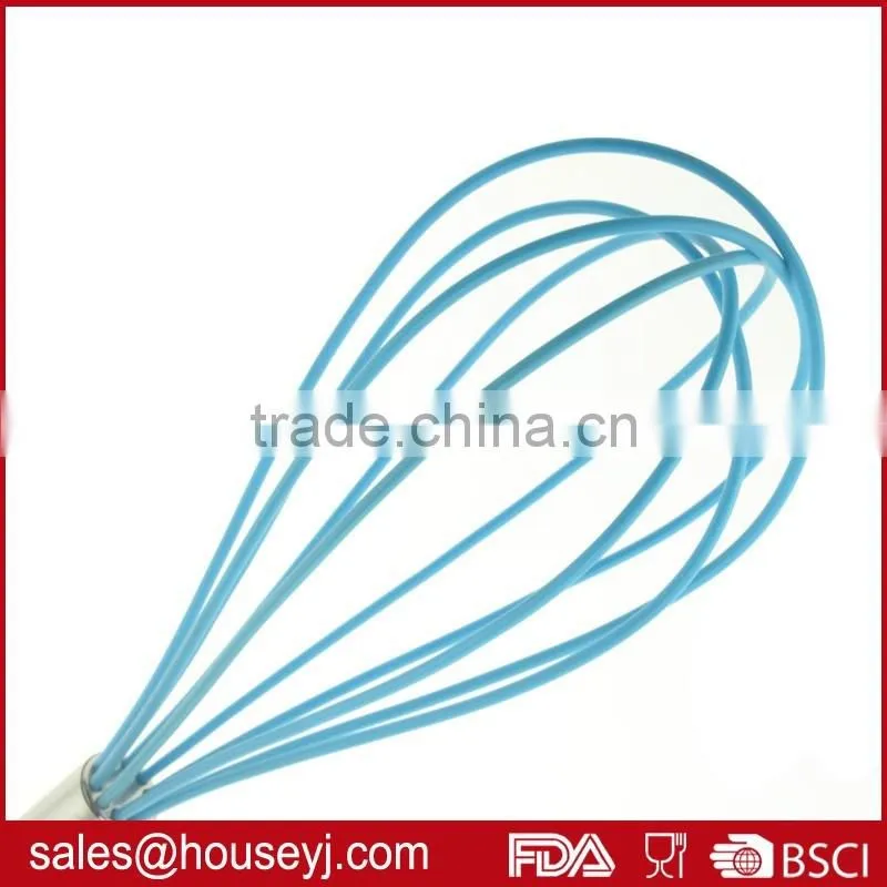 5 wires 12 inch silicone egg whisk manual silicone egg beater with s/s handle