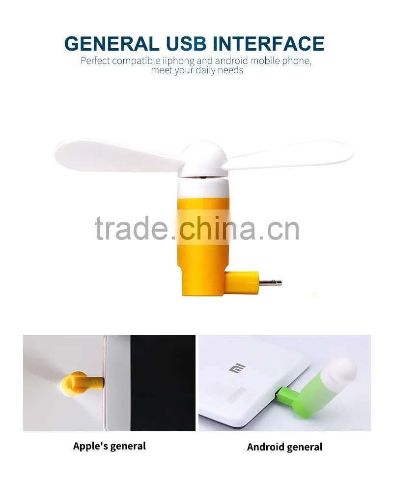 2017 mobile phone micro usb 2 in 1 mini fan , hot sale student usb fan clock , selling hot sell mini usb fan