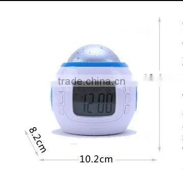Night Projector and Sound Shooter With 6 Lullabies and 4 Nature Sounds Large LCD Alarm