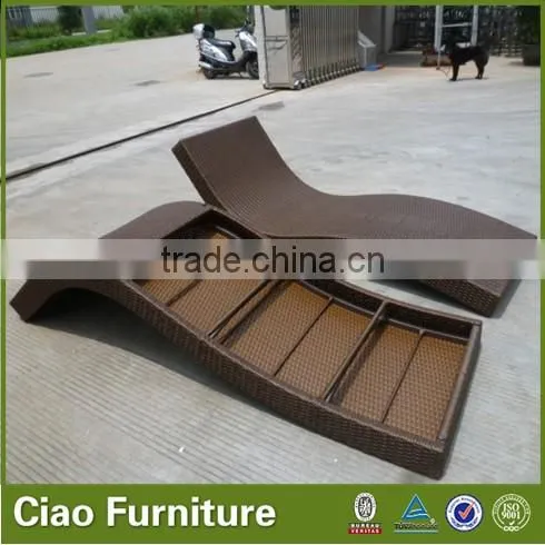 resin outdoor rattan furniture sun lounger for sale