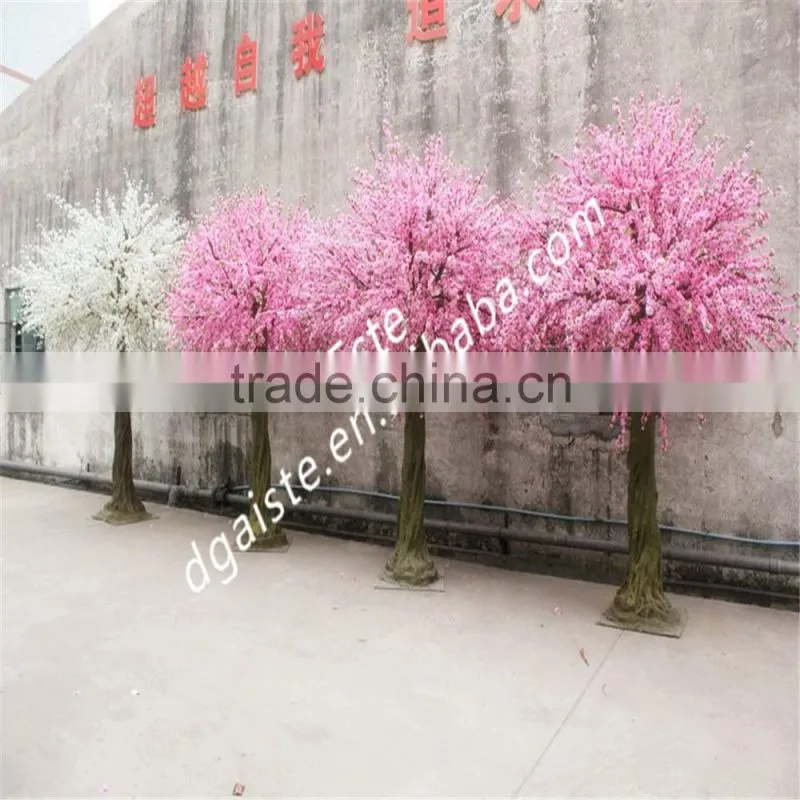 Atificial white cherry blossom flower tree for wedding decoration fiberglass trunk