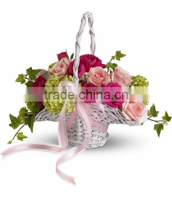 2014 wholesale wicker basket, wicker flower gift basket,wicker fruit basket