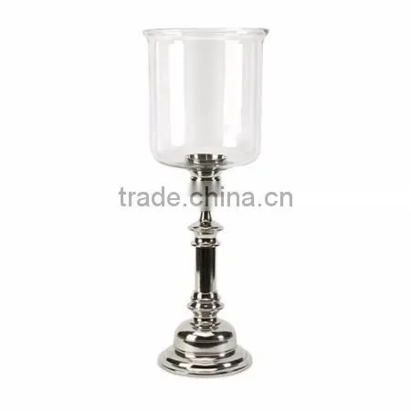 black metal and glass hurricane candle holder