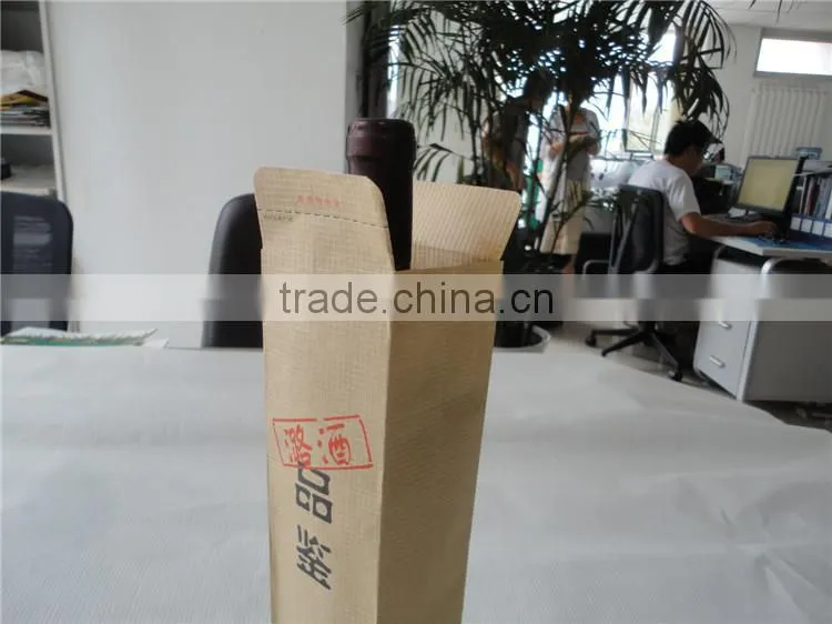 2016 world modern kraft thread paper wine bottle paper bags with or without handles