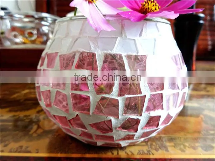 table centerpiece big mosaic glass votive holders / vases