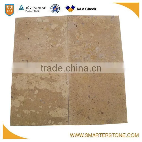 Brown limestone tiles for wall cladding