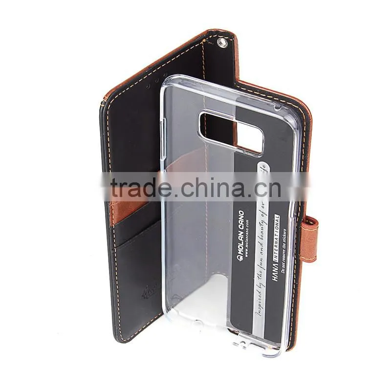 Double color card pocket PU&TPU cell phone case for Samsung