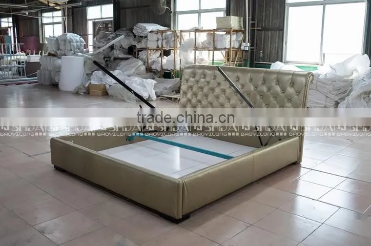 Upholstered king size bed made in china B85