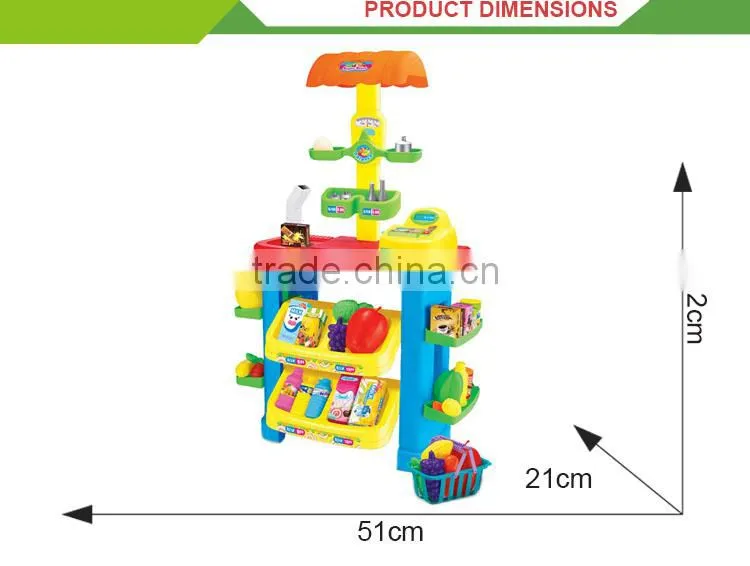 Hot sale plastic supermarket play kids kitchen set toy
