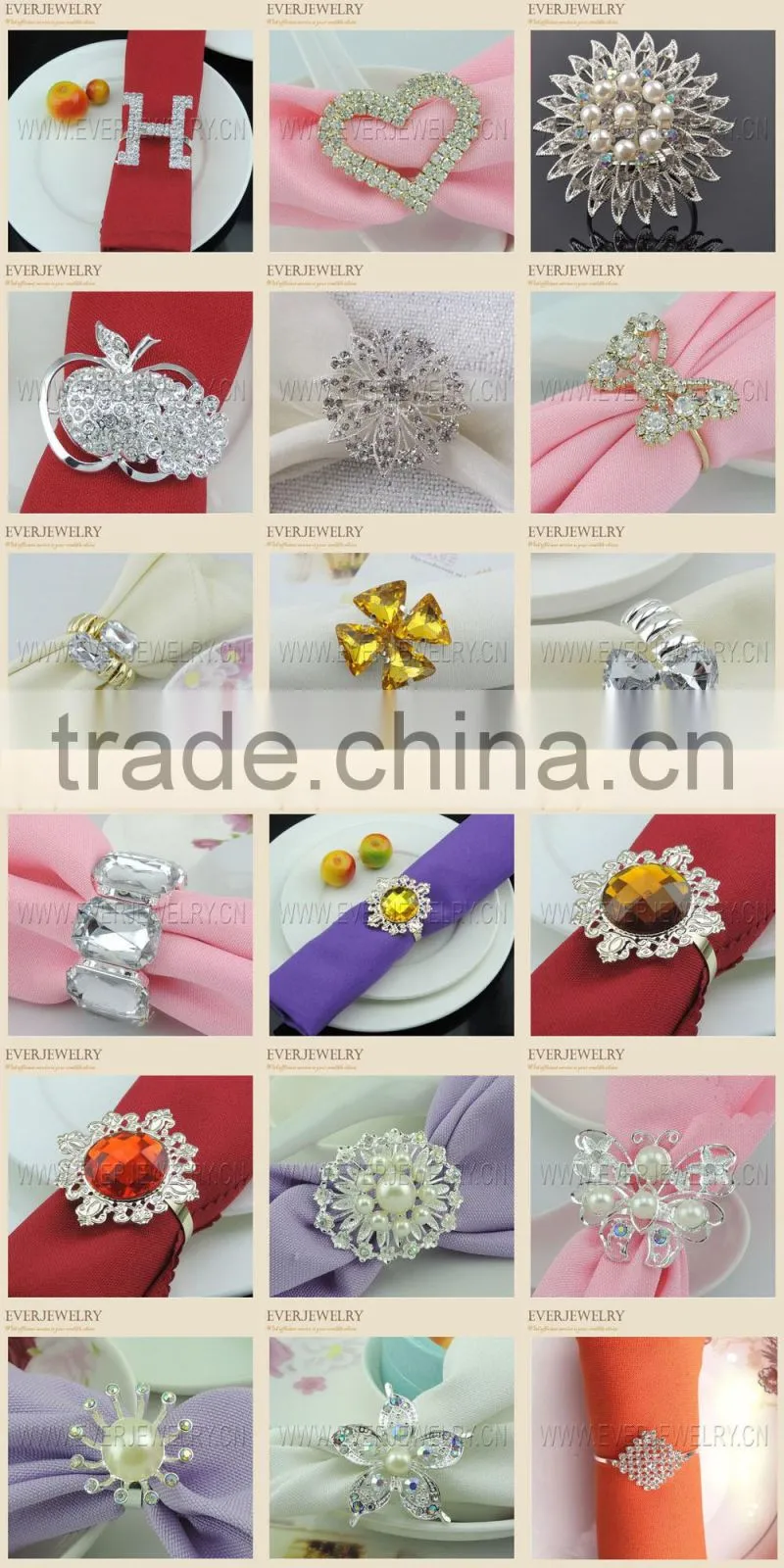 big crystal diamond napkin ring