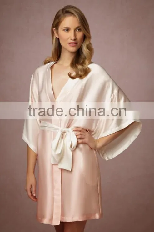 Cheap Fancy Kimono Bathrobe Elegant Bridesmaid Gift Cream High Quality Nightgown Weddings Party Night Wear Robes
