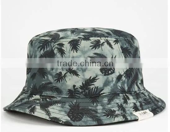 Cool Short Brim Wholesale Custom Logo Hawaii Printing Floral Bucket Hat