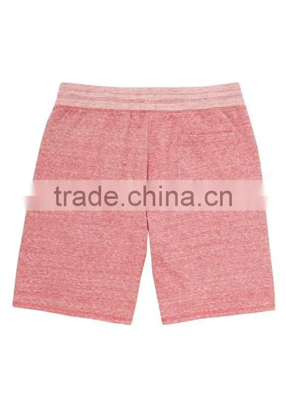Fashion slub yarn jersey short elastic waist shorts for men