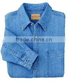 NEW!Stone Washed Cotton Denim Workwear Shirt SLD036
