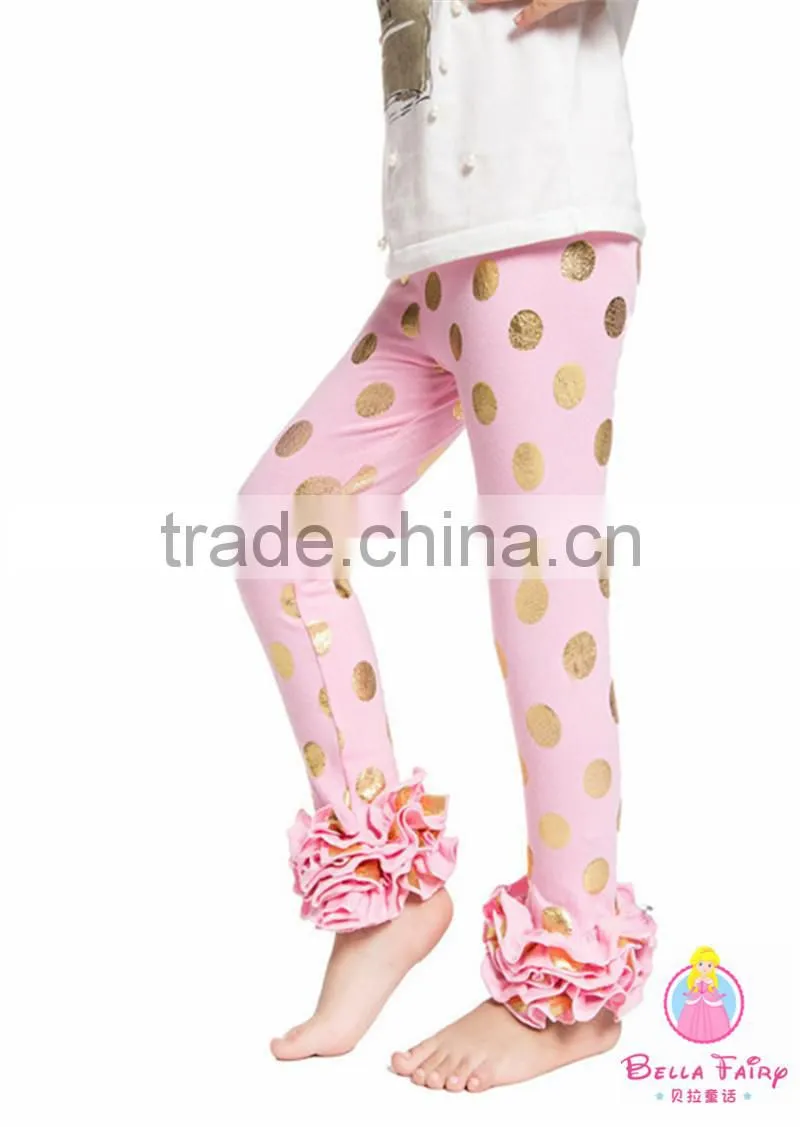 New design wholesale cotton ruffle icing pants for baby girls