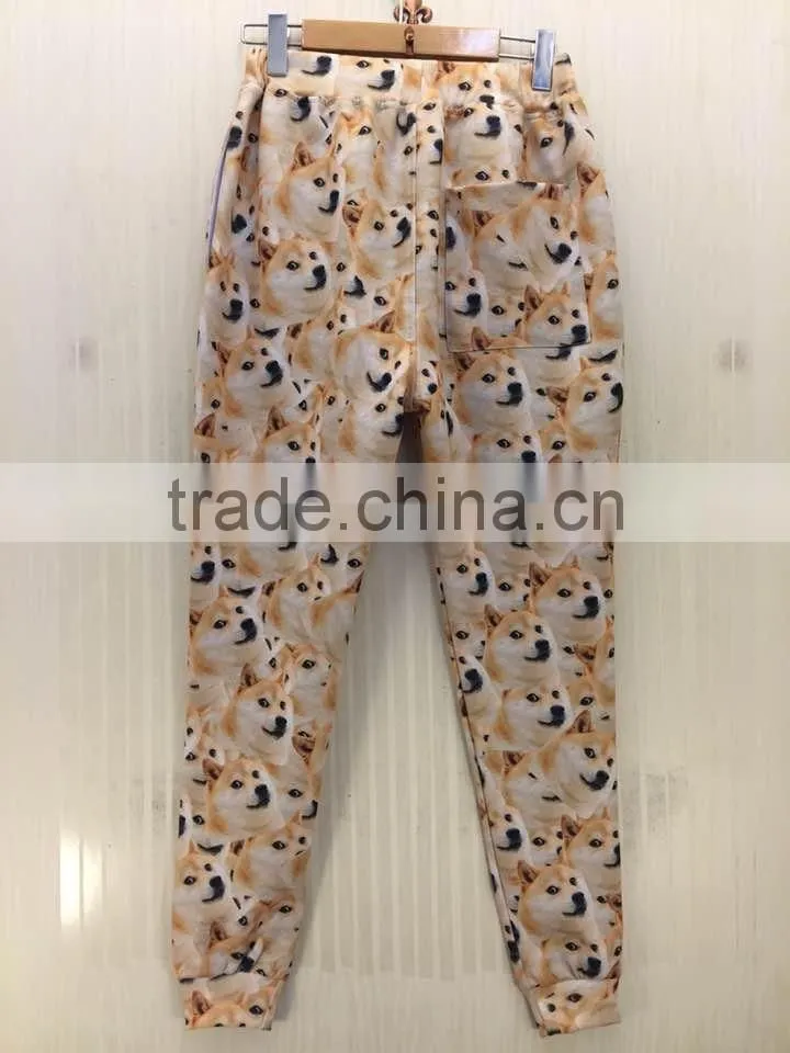 New arrival fashion design print dog latest wholesale printed men emoji jogger pants