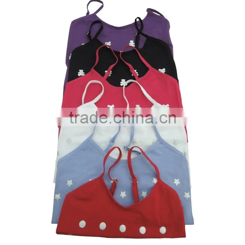 Multi colors stars printing children wear hot girls vest underwear seamless vest top