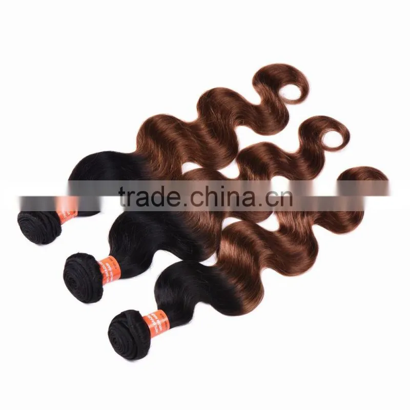 7a Grade Ombre Two Tone Color 1b/30# Body Wave Remy Human Hair Extension