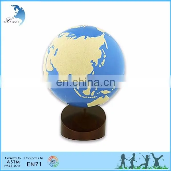 Preschool wooden educational globe toy chinese montessori teaching material