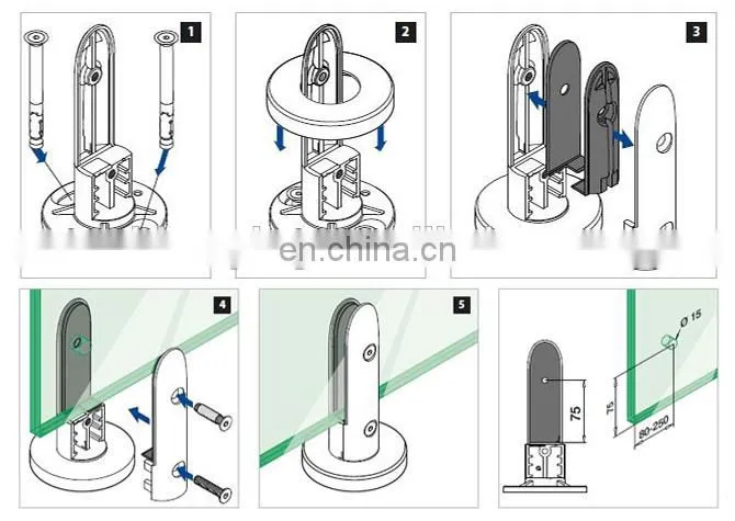 Easy glass system/Base glass clamp