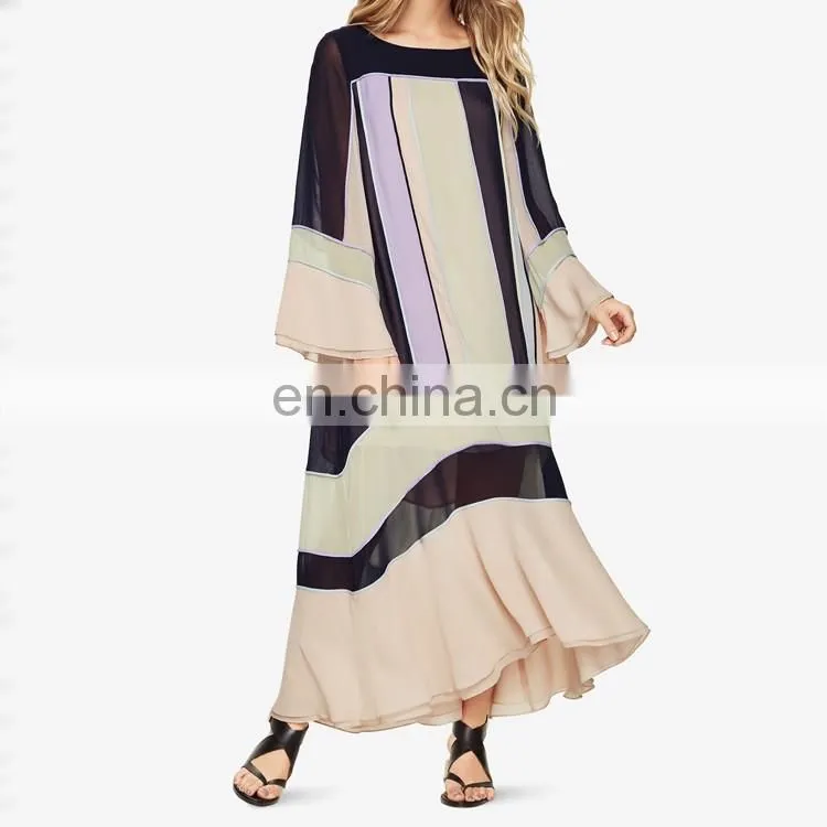 2017 new arrivals chinese clothing manufacturers long sleeve latest design muslim evening dress