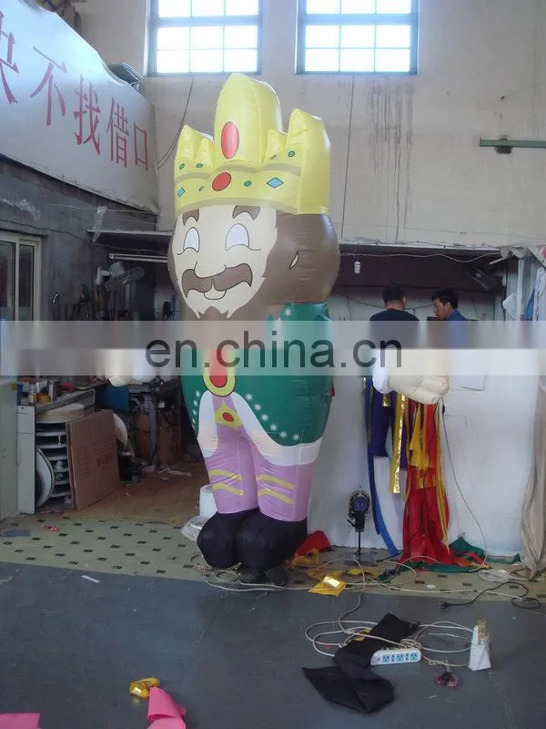 customized popular inflatable cartoon characters of king for advertising