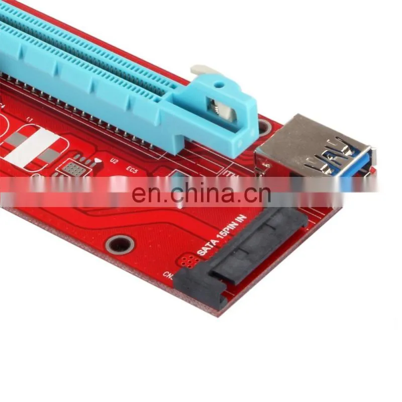 USB 3.0 PCI-E X16 Riser Card Adapter, USB3.0 PCI-E Express 1X to 16X Riser Card Adapter with SATA Power Slot Connector+USB Cable
