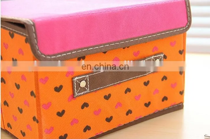 Hot sale Hear Parted Printed Foldable Non-woven Sundreis Organizer Storage Box