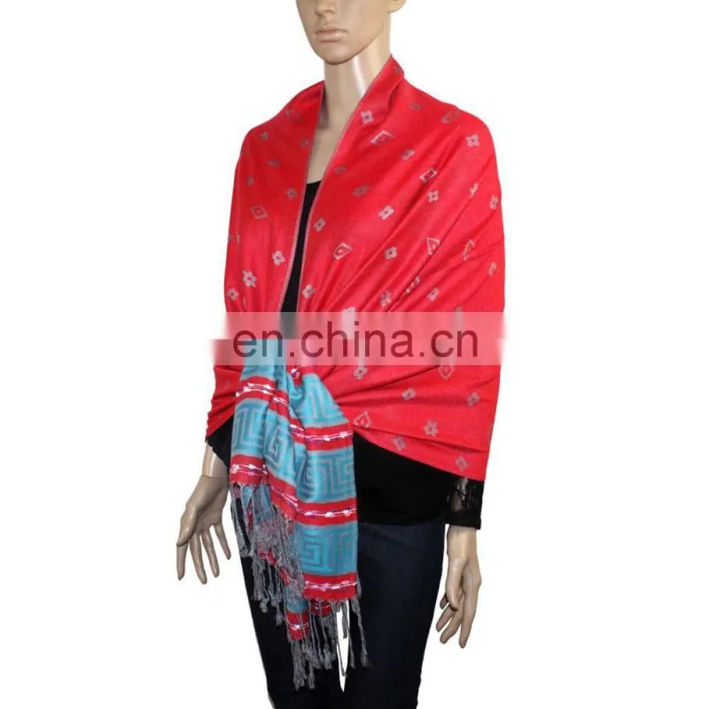 Factory directly pashmina shawl in tassel shawl for women