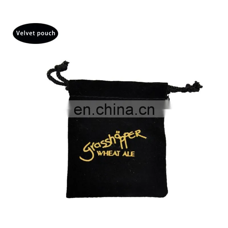 Custom printed velvet drawstring pouch fabric gift bags wholesale