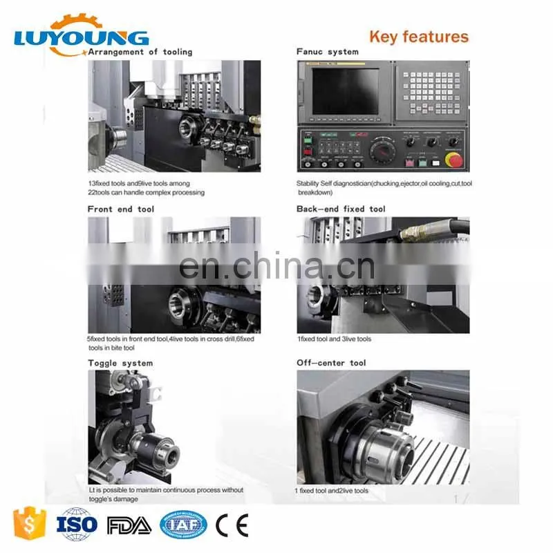 sm203 china fanuc cheap new 3 axis cnc lathe machine with milling