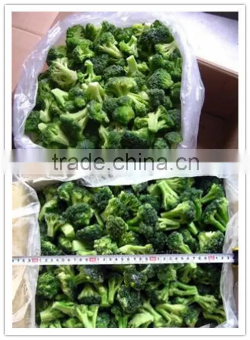 Cleaning fresh green broccoli, frozen broccoli in bulk