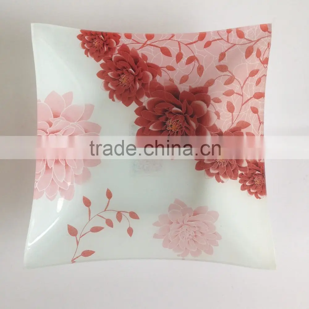 High quality Decal Glass Plate for Christmas