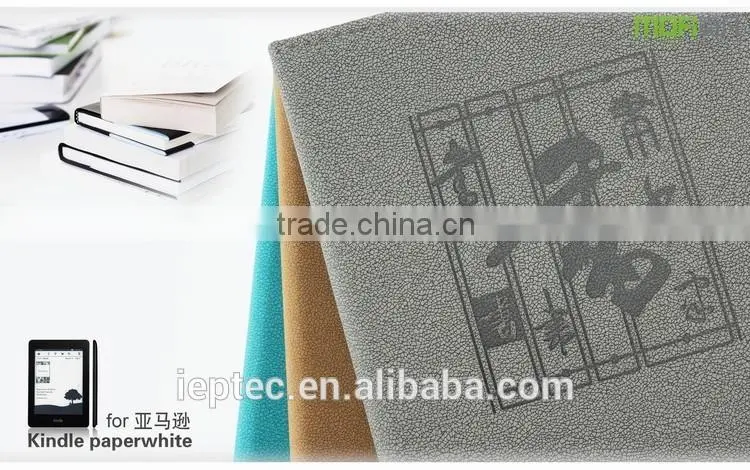 MOFi Wholesale Waterproof Leather Flip Case Cover for Amazon Kindle Paperwhite