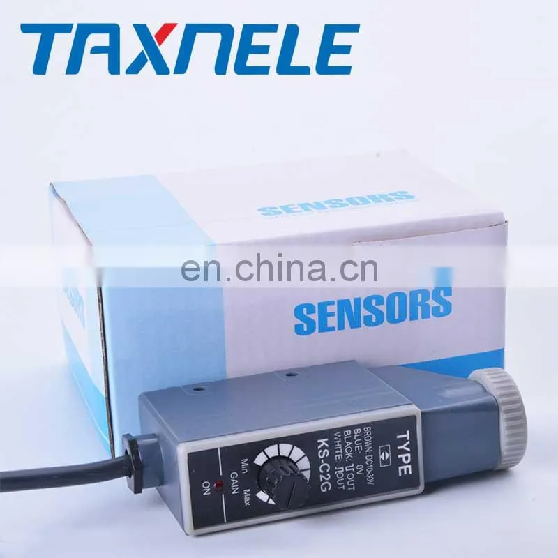 KS-C2 series NPN color sensor switch KS-C2G KS-C2W KS-C2R KS-C2B KS-C2RG KS-C2WG KS-C2GB, 10-30VDC NPN PNP Color mark sensor