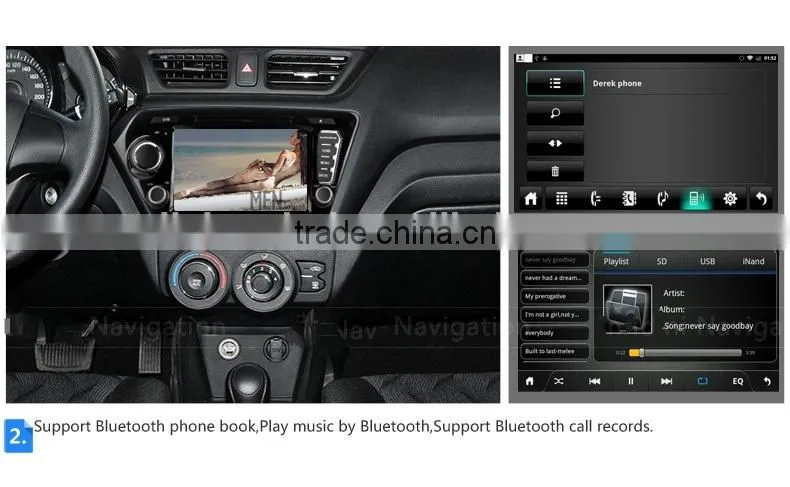 Car Factory 1024*600 screen Auto radio for Kia K2 RIO GPS 3G WIFI Android 4.2.2 CAR DVD GPS 3G WIFI FOR KIA K2 RIO 2011-2012