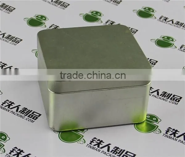 Empty silver printing tin case sugar chocalate tin can tea metal box